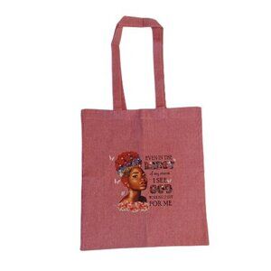I See GOD Working It Out For Me Red Reuseable Farmers Market Canvas Tote Handbag